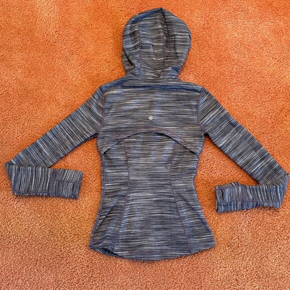 Lululemon Hooded Full Zip Define Jacket Nulu Heathered Black White Black Size 2 - Picture 5 of 10